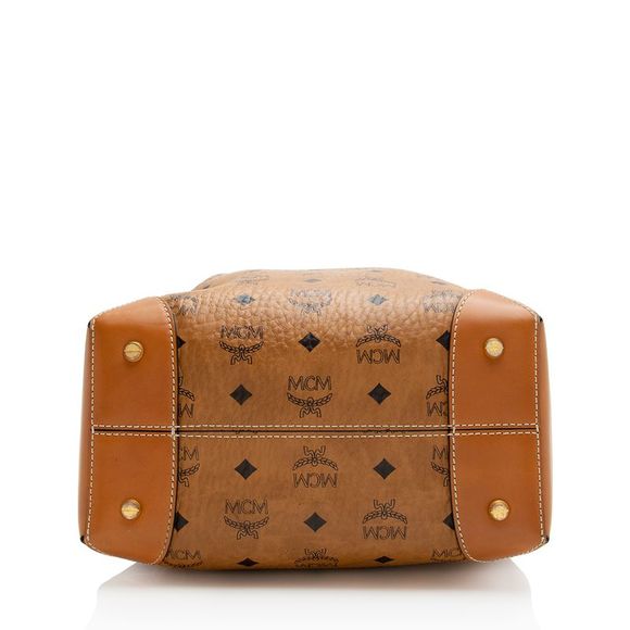 MCM Visteos Leather Klassik Drawstring Small Bucket Bag - Picture 4 of 15